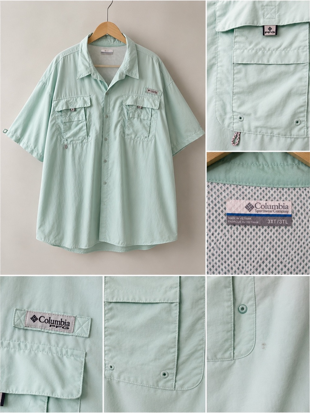 Columbia Men’s Short-Sleeve Button-Down Shirt - Mint